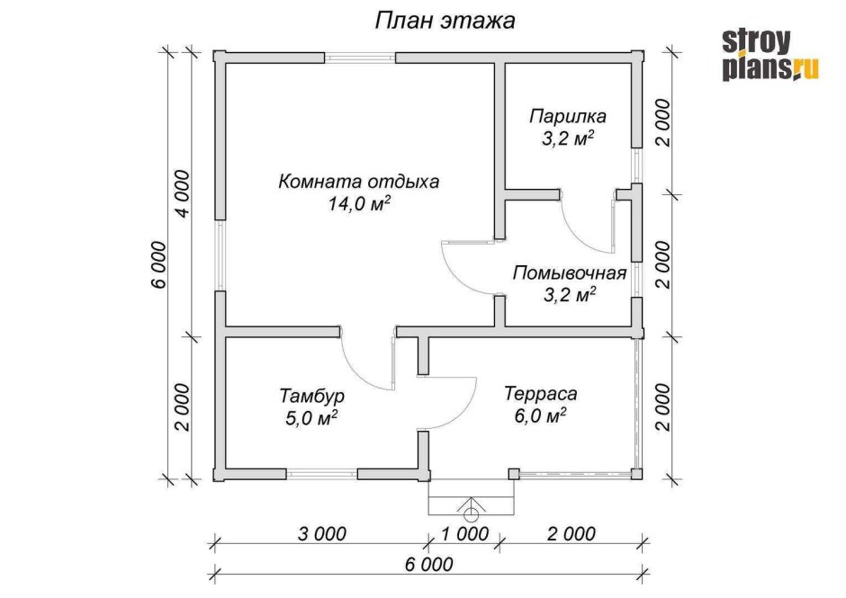 Баня 6 на 6 с комнатой отдыха