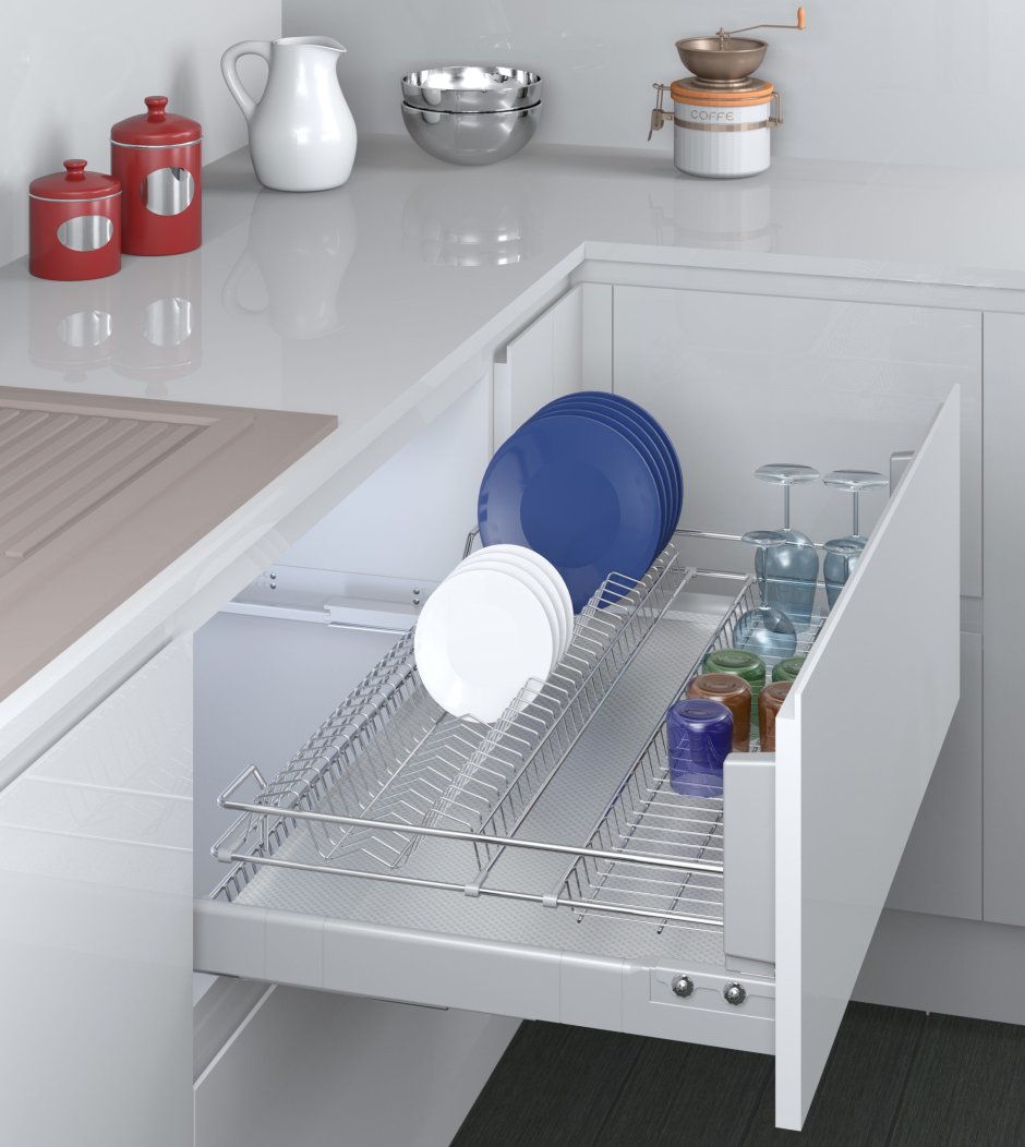 Двухуровневая сушка для посуды vs Top dish в шкаф 600 мм