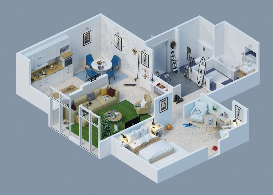 Трехмерная модель квартиры
