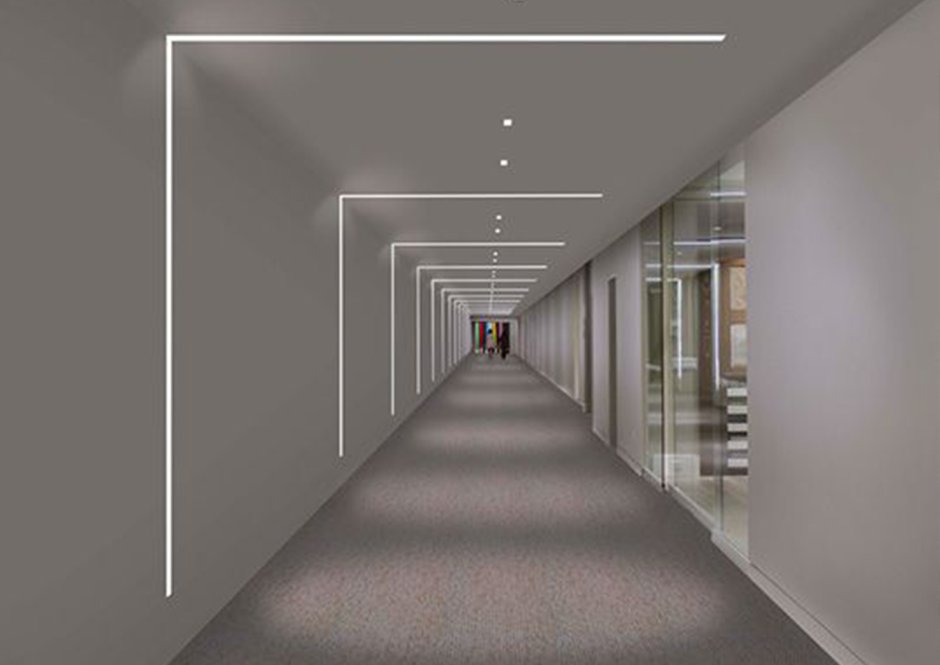 Линейные светильники в коридоре