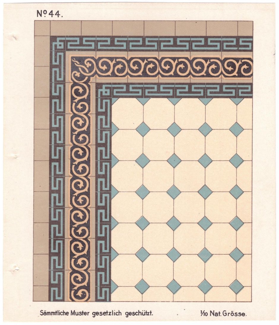 Метлахская плитка 19 века