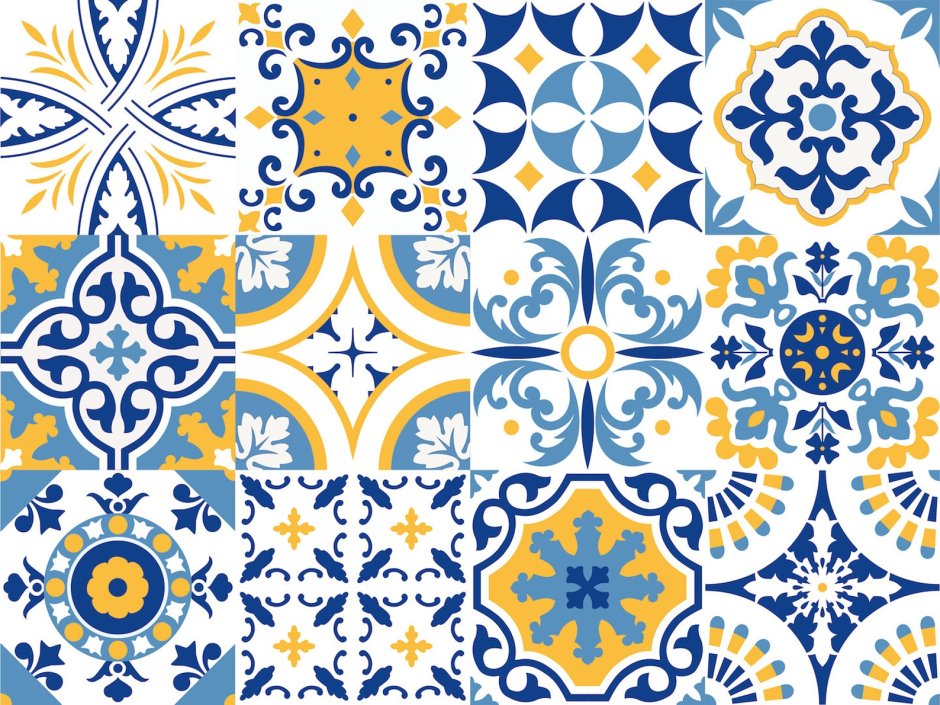 Португальский орнамент азулежу фон высокое качество