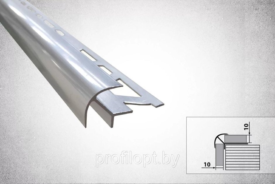 Профиль для плитки анод. Алюм. 9 Мм, 2,7 м серебро (пк01-2700-01л)