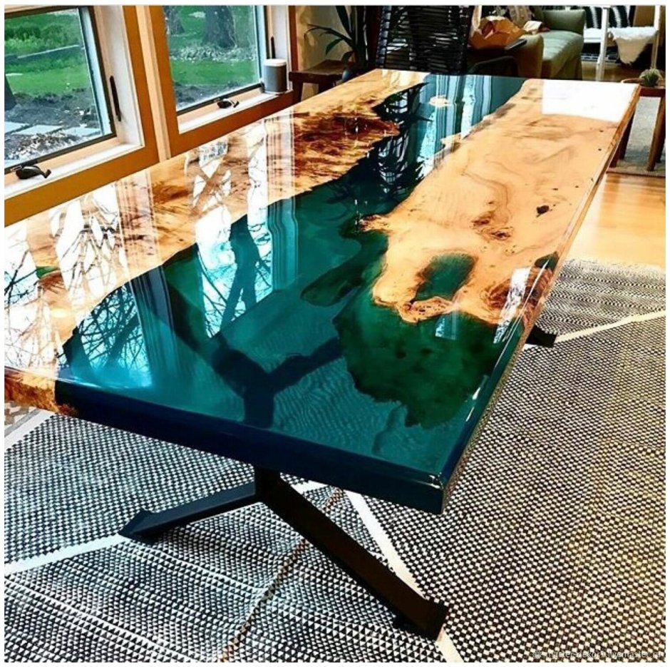 Epoxy Resin River Table. Мебель