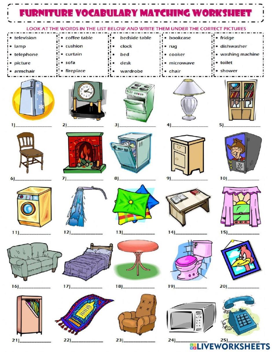 Furniture английский для детей