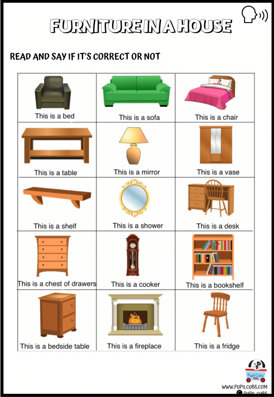 Тема Furniture для детей английский упражнения