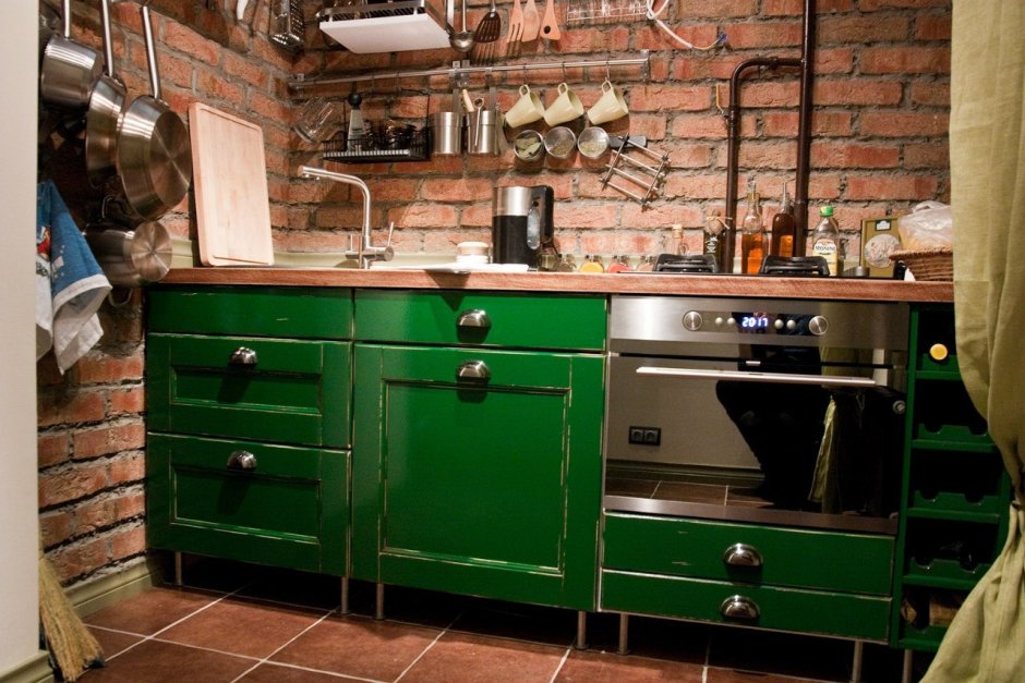 Кухонный гарнитур зеленый икеа