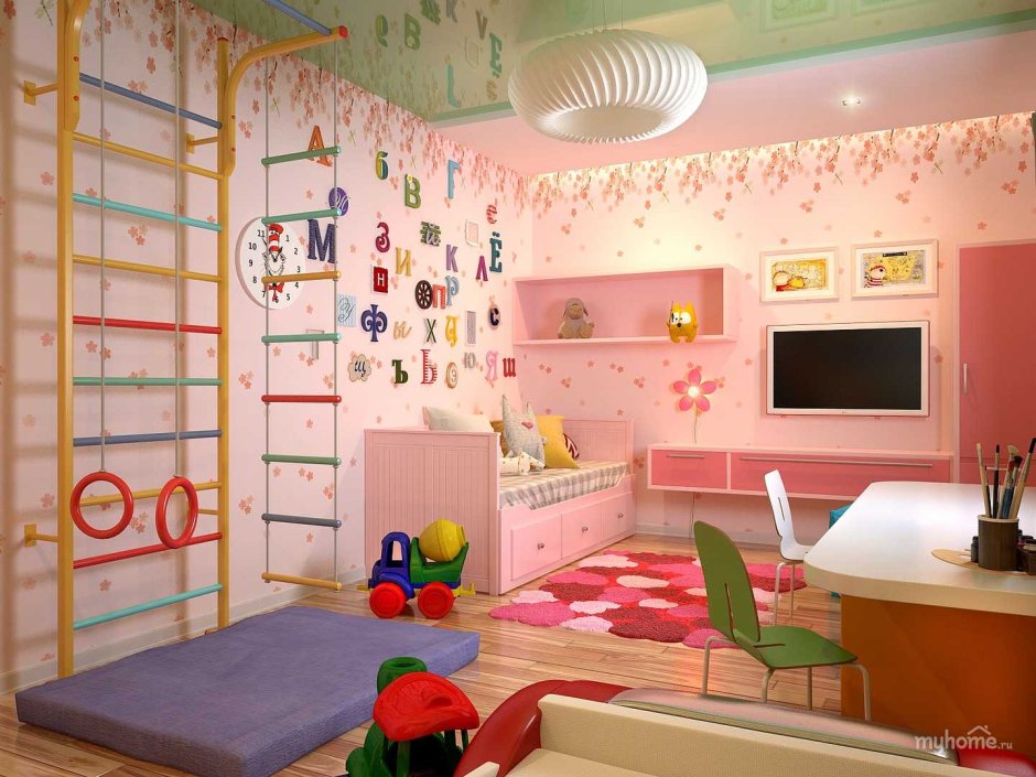 Обои для детской комнаты комбинированные разнополым детям