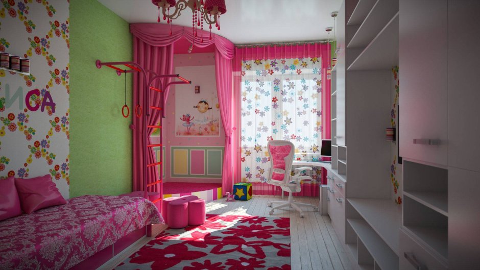 Детская комната для двоих разнополых школьников в морском стиле