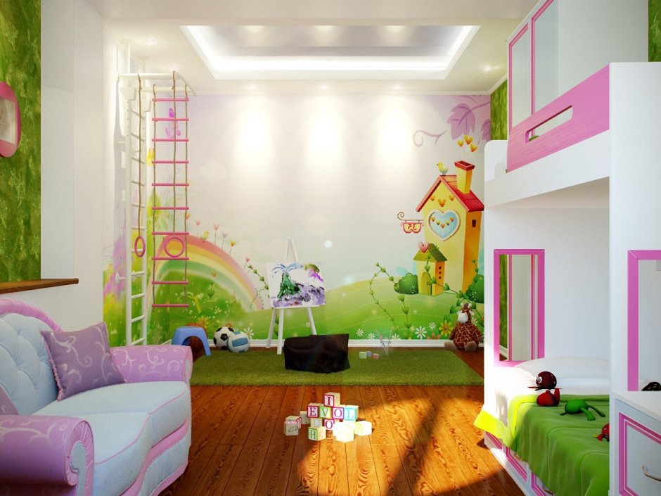 Цветовая гамма детской комнаты для разнополых