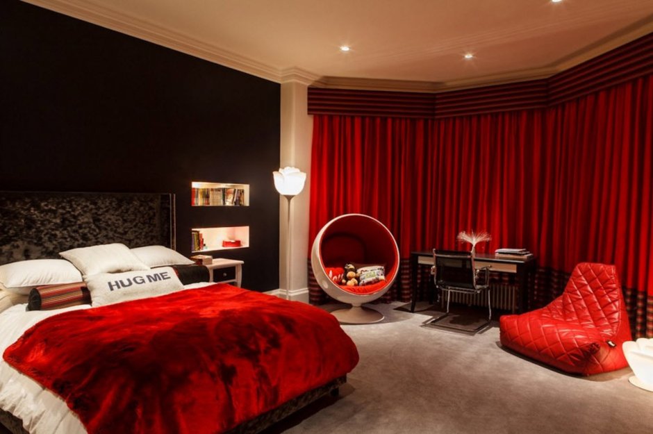Спальня в Красном цвете в стиле Барокко