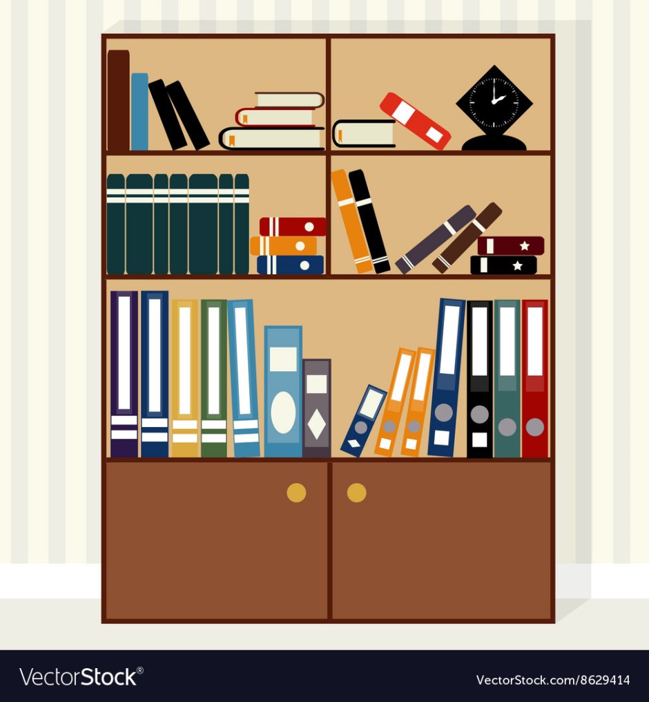 Книжный шкаф Flat Design