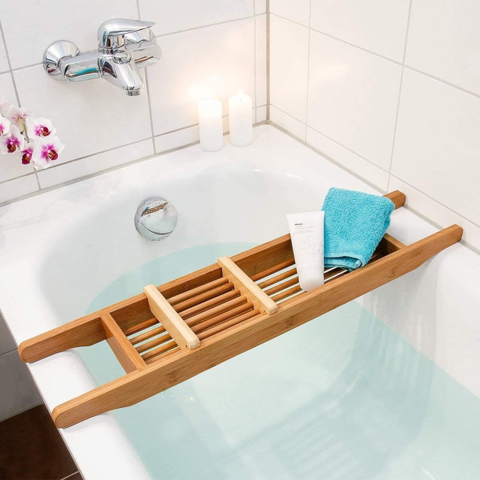 Полка на ванну деревянная