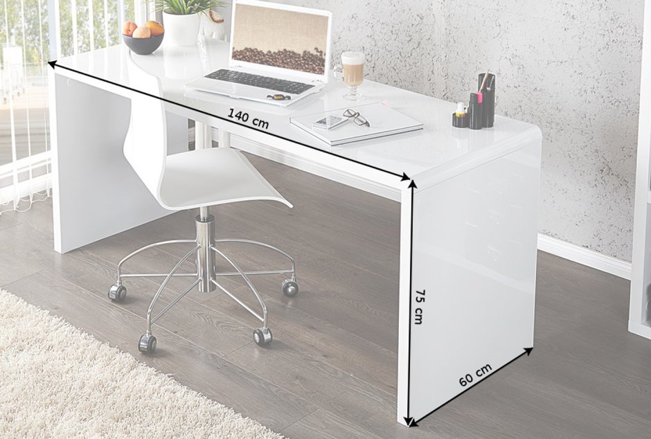 Письменный стол Hoff 80310530, серебристый/белый