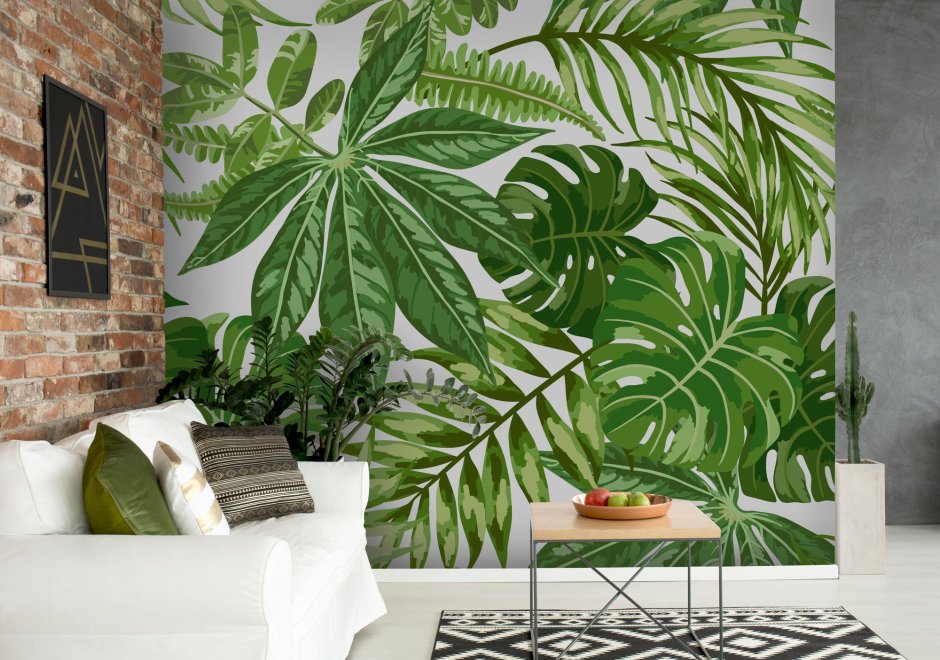 Роспись стен пальмовые листья