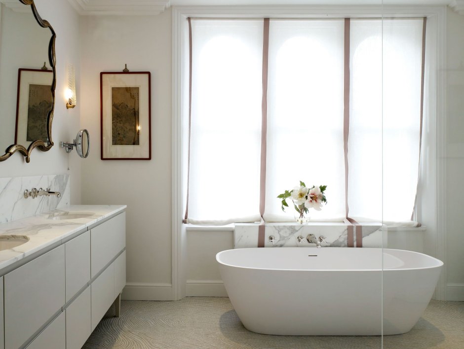Окно между ванной и кухней дизайн