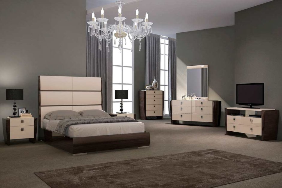 Спальня с мебелью венге