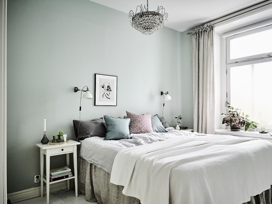 Цвет стен в спальне в скандинавском стиле