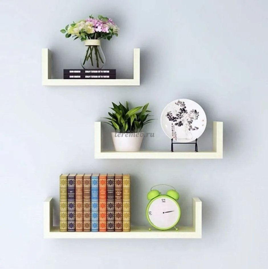 Полка "Wall Shelf-s (bas WL-001)" белая