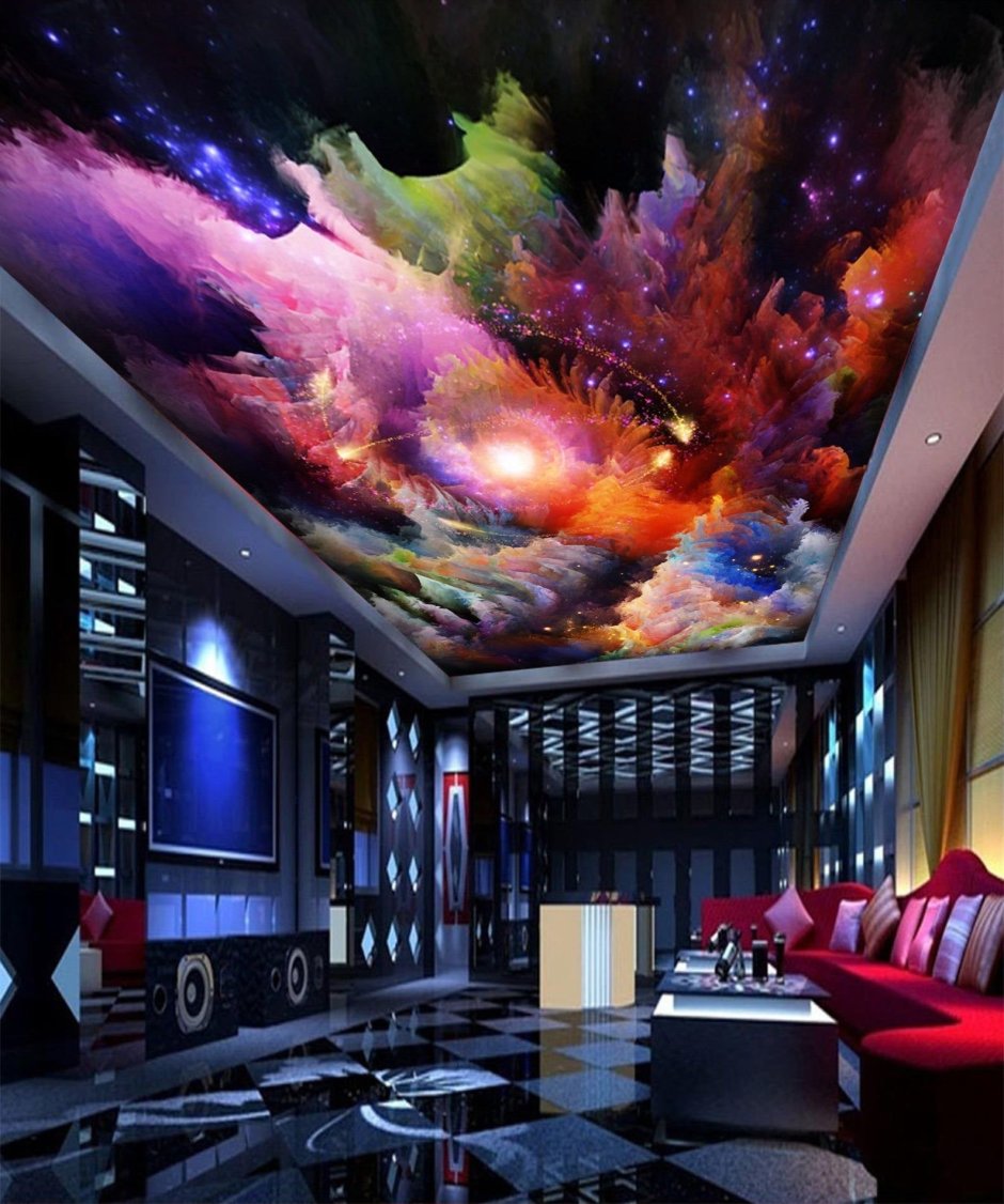 Космический потолок в комнате