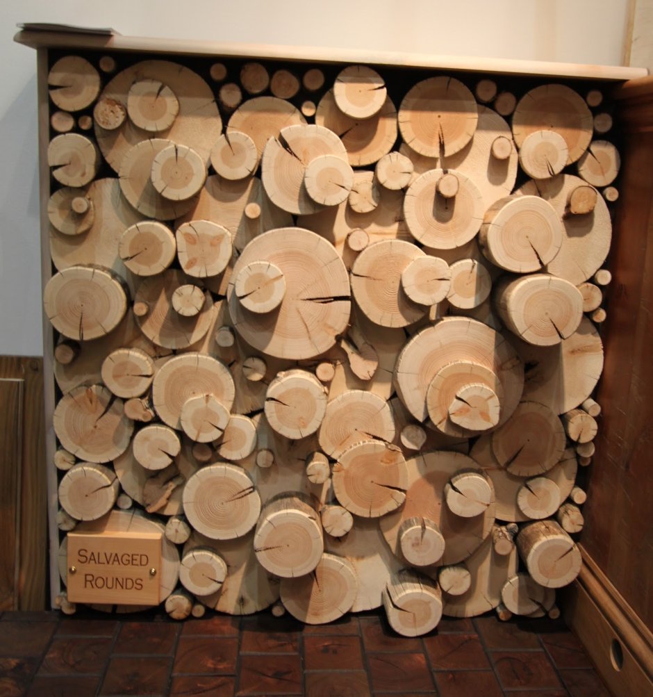 Стена из деревянных коробов