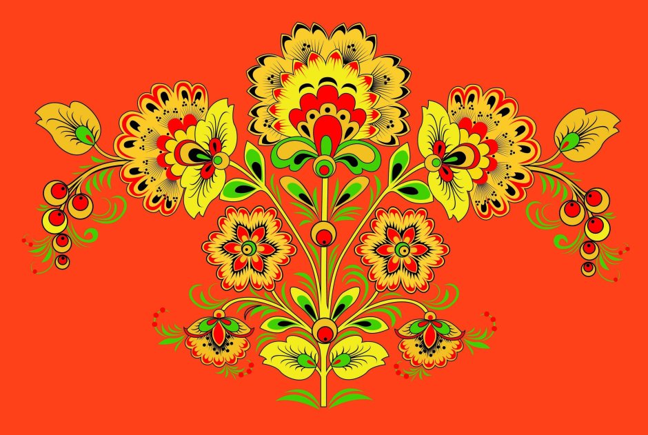 Цветочные мотивы в искусстве народов России