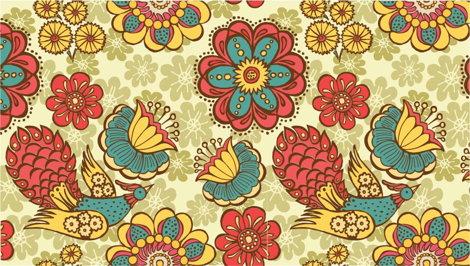 Этнический цветочный орнамент