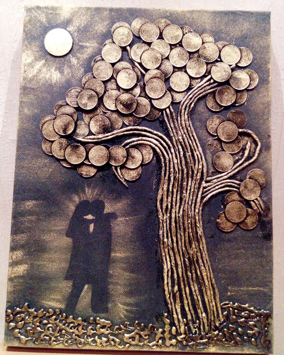 Декупаж денежное дерево