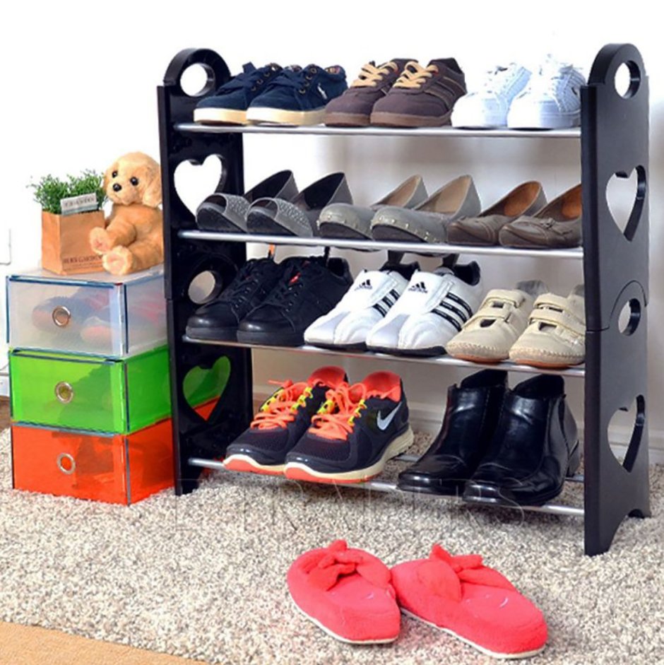 4 Tiers Shoe Rack полки стойка