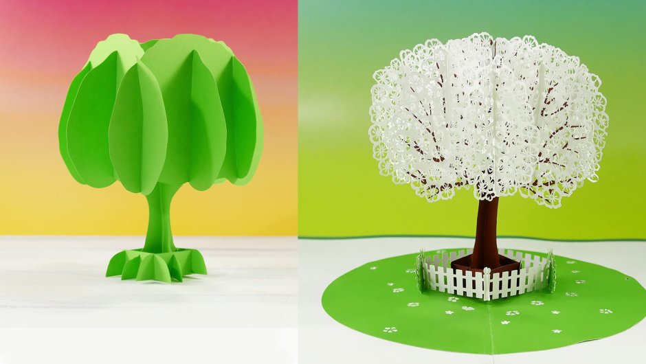 Бумажные деревья для макета