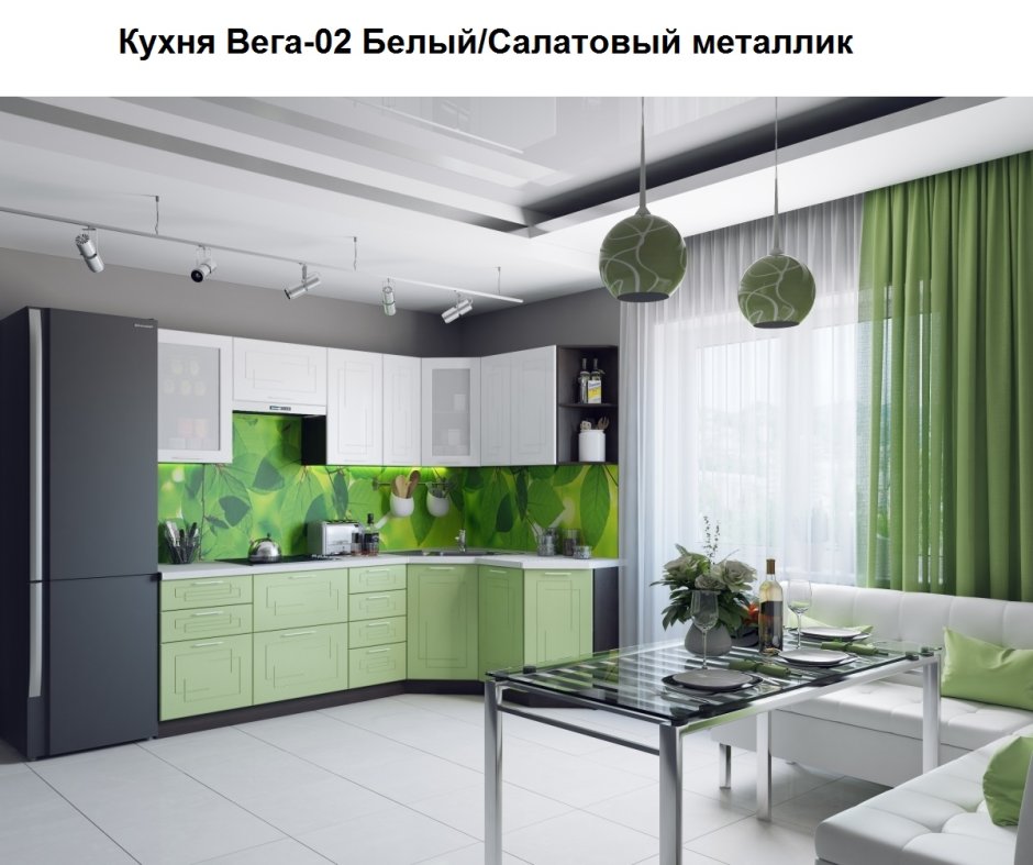Кухня в желто зеленом цвете