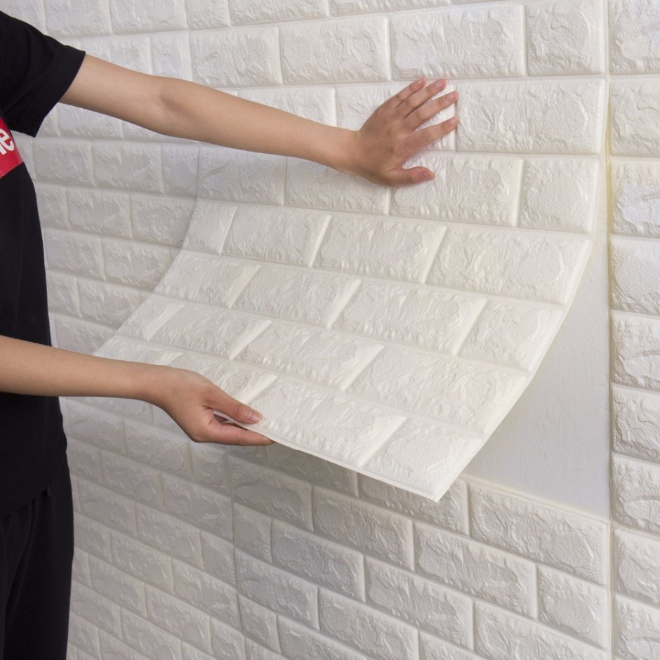 3d cамоклеющиеся панели "кирпич Оникс" (Brick Beige-White)