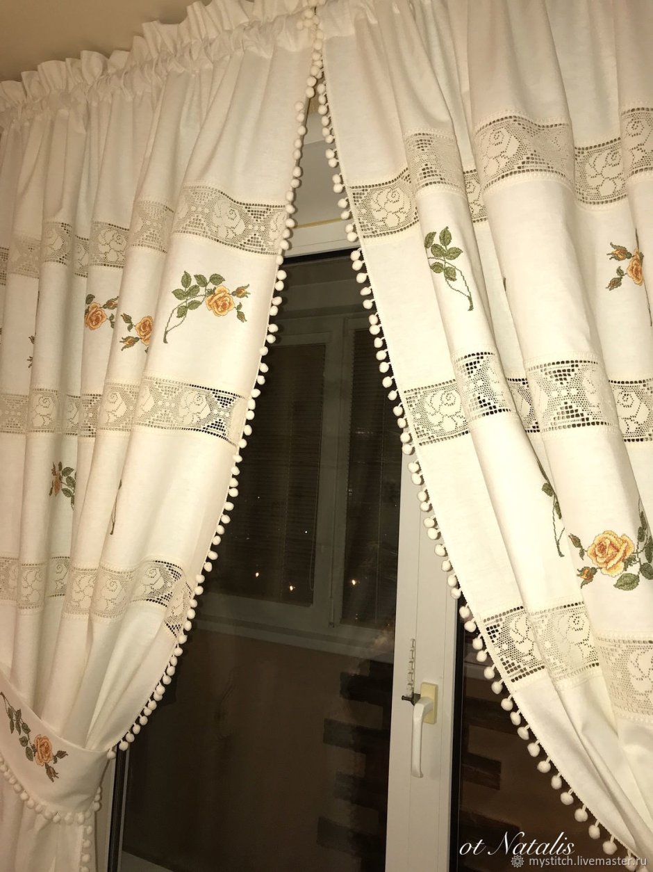 Винтажные льняные шторы