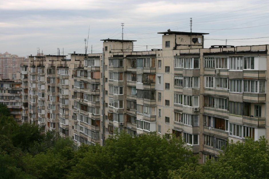 Стройка панельных домов СССР