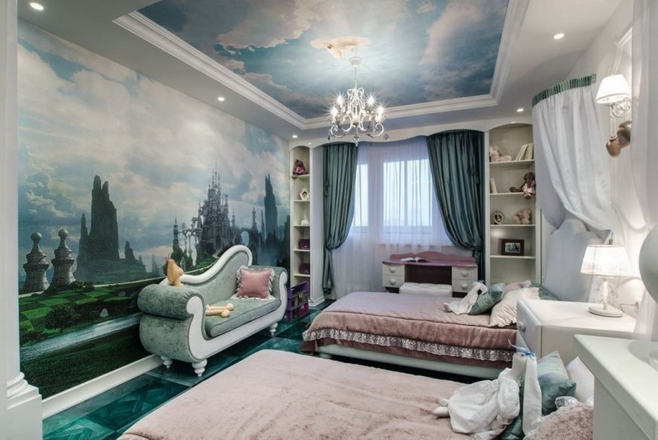 Фреска в интерьере детской комнаты