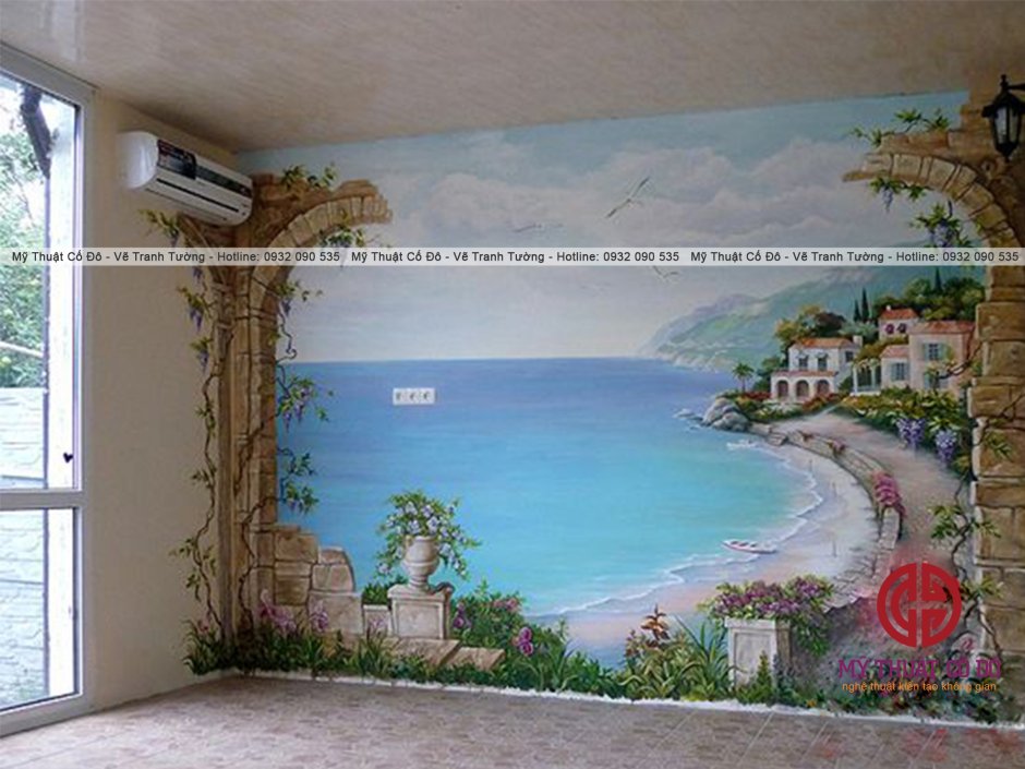 Пейзаж на стене в квартире