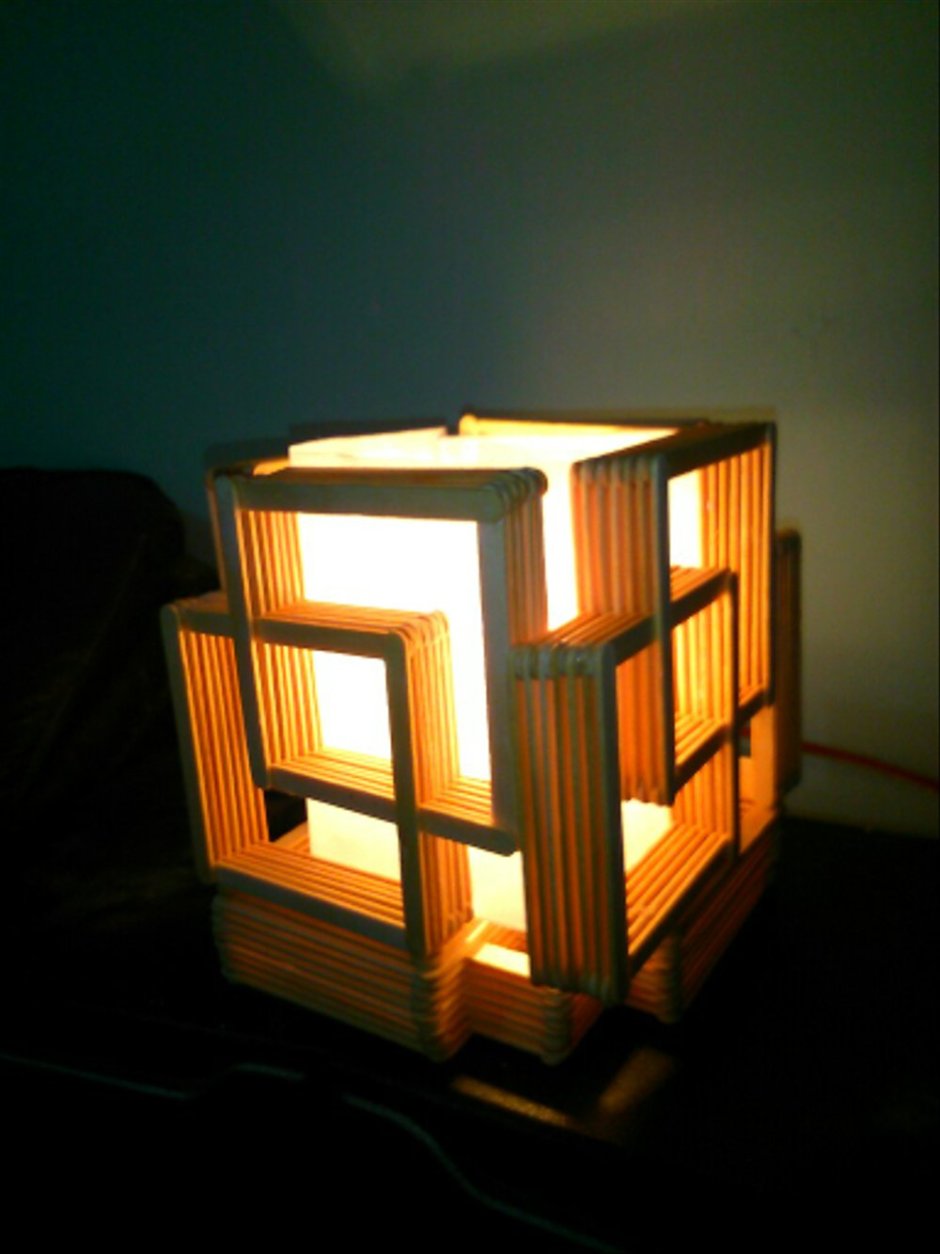 Светильник из палочек для суши (76 фото)