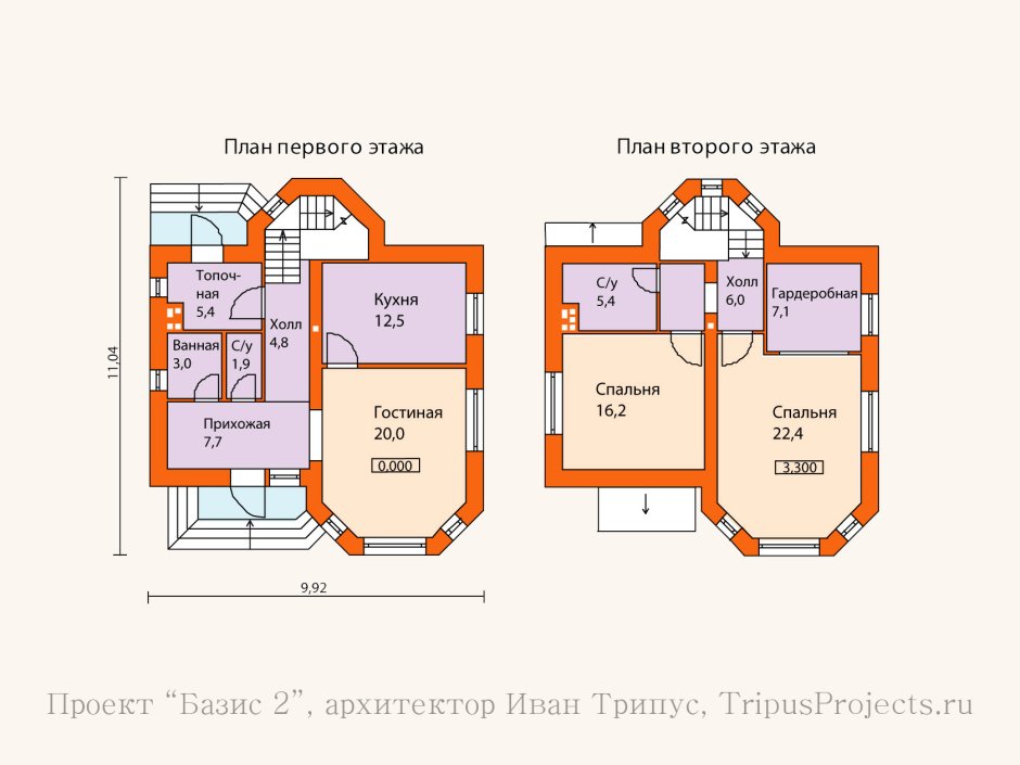 План первого этажа с эркером