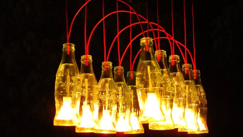 Светильники из бутылок Coca Cola