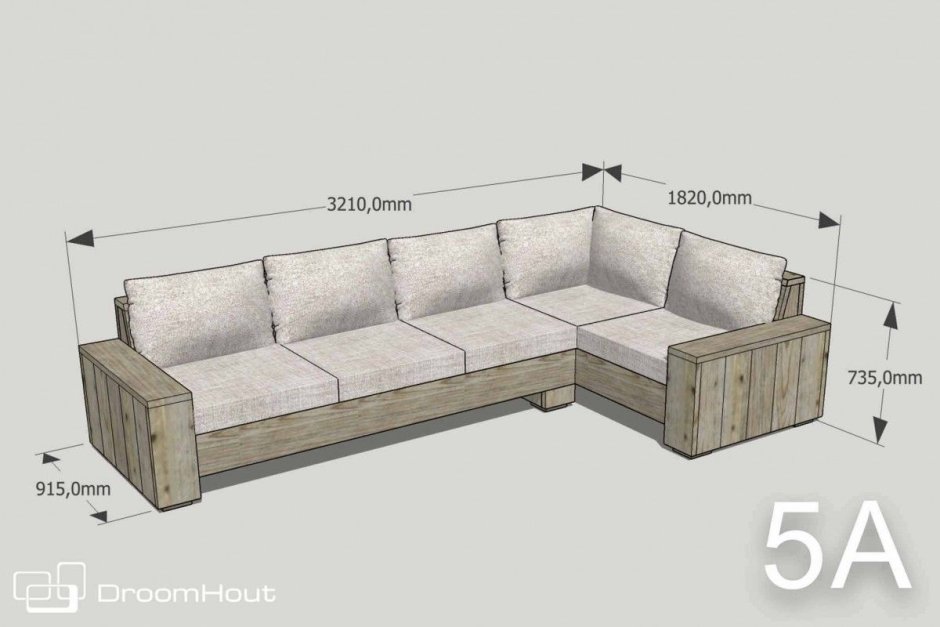 Диван из поддонов чертеж