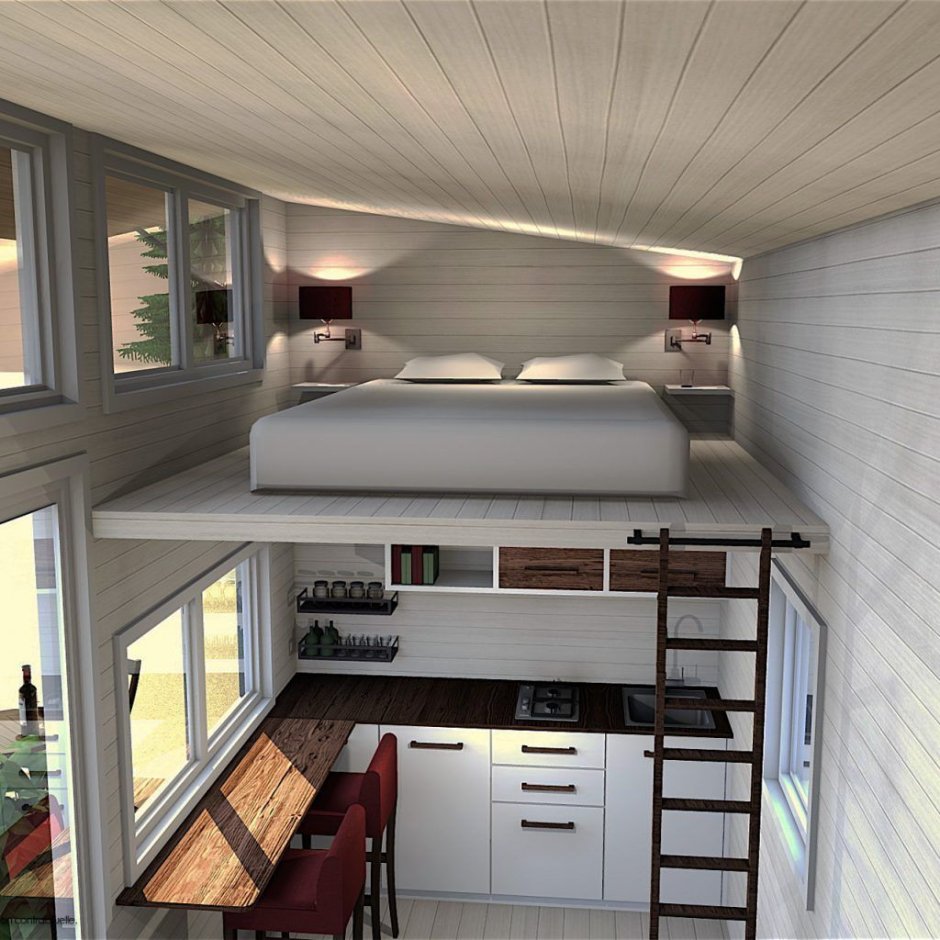Tiny House с односкатной крышей