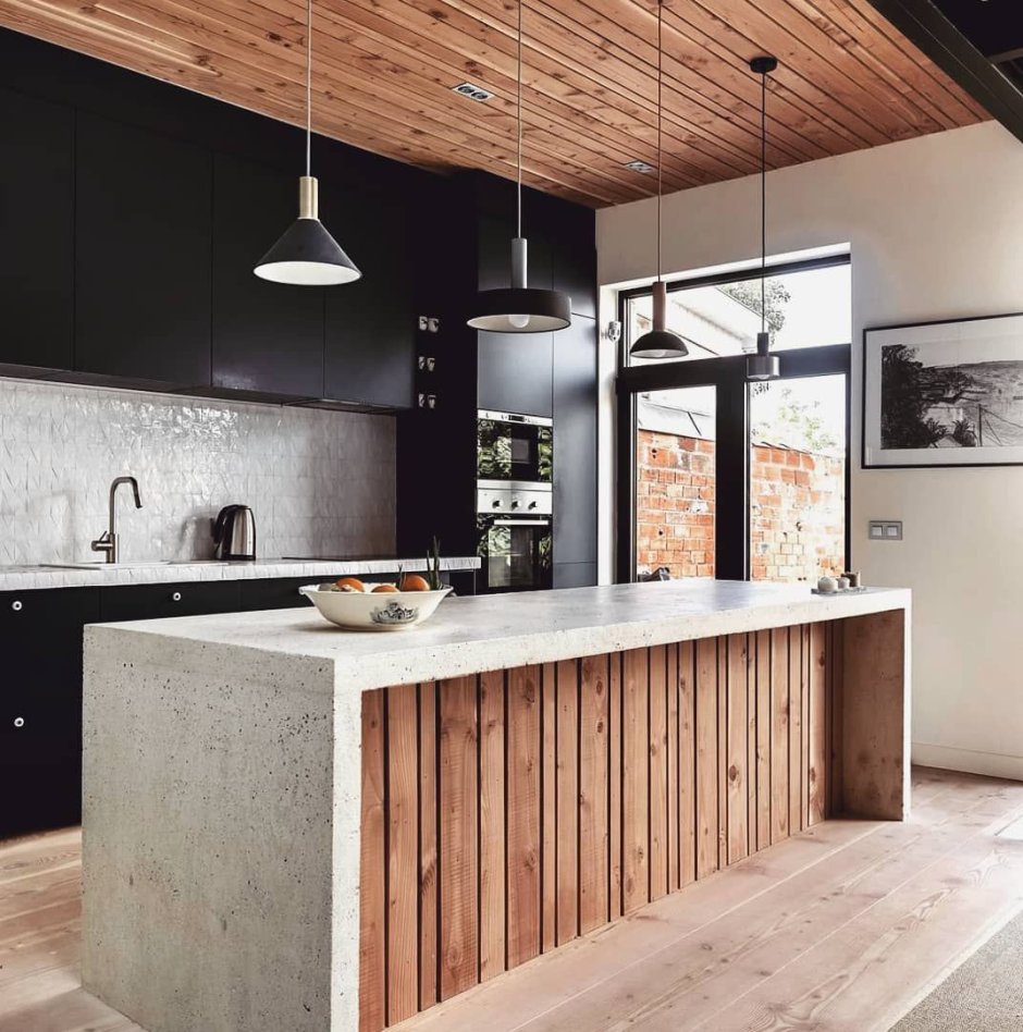 Кухня с деревом современная