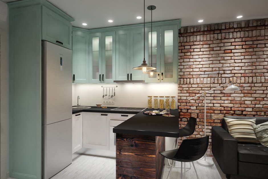 Кухонный остров в стиле лофт