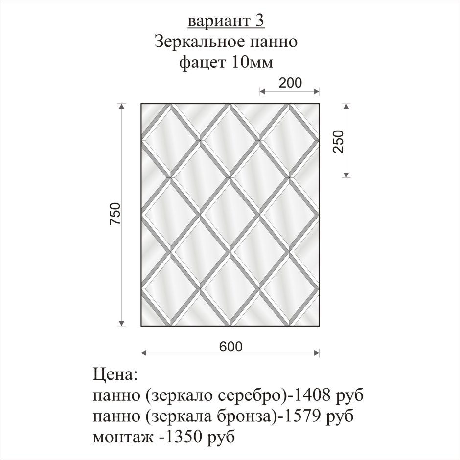 Зеркальное панно схема