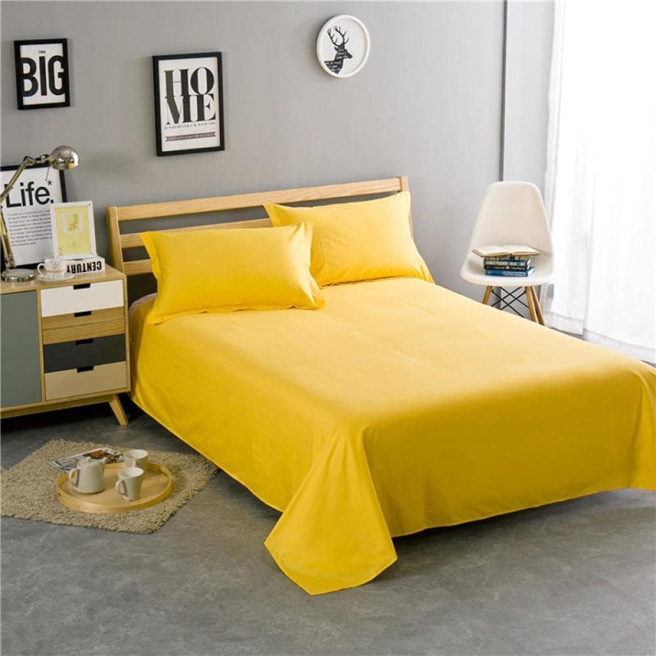 Желтое постельное белье