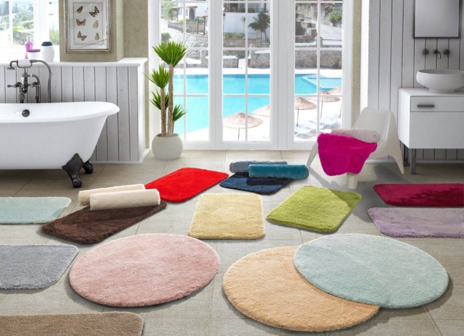 Модные тенденции коврики для ванной комнаты