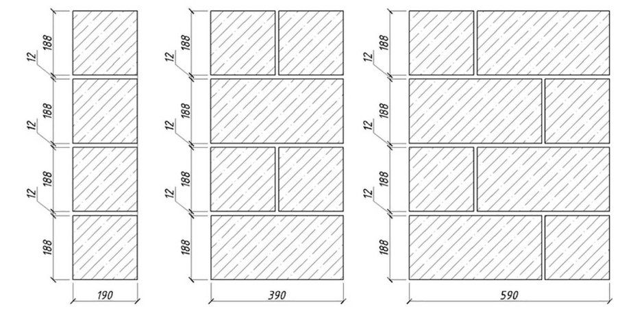 Кладочный план облицовочного кирпича чертеж