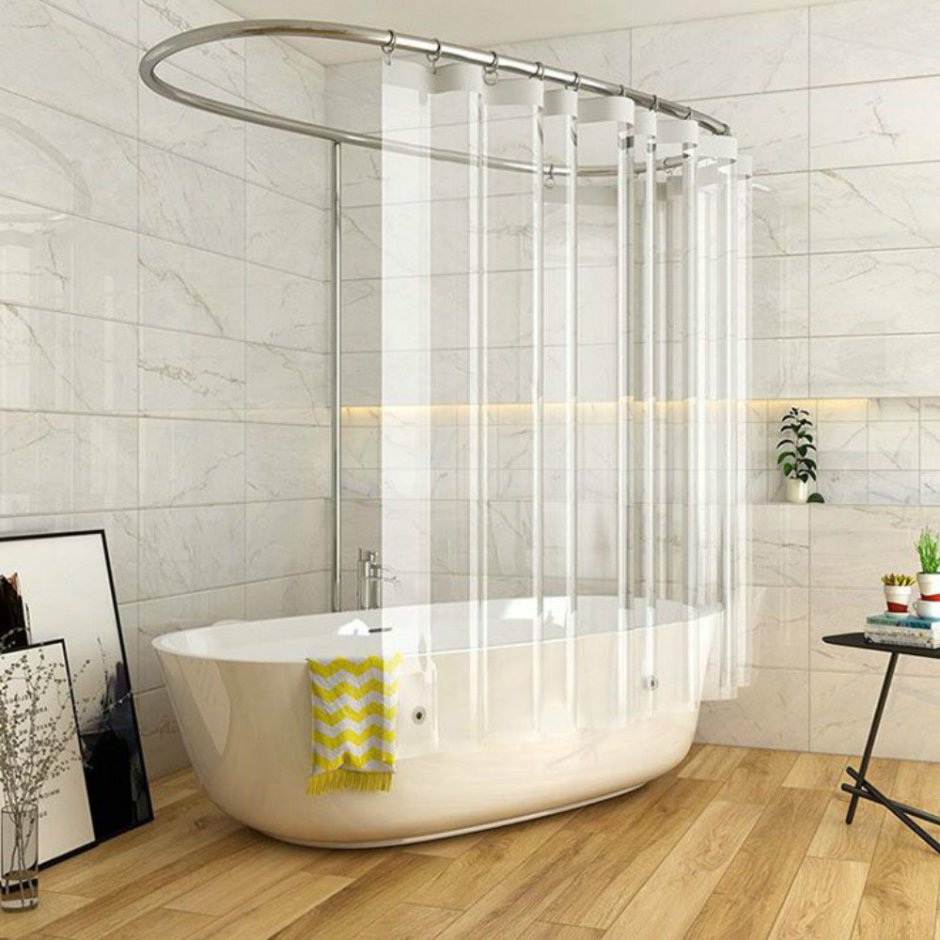 Штора для отдельностоящей ванны