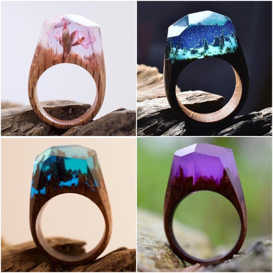 Resin Wood кольца
