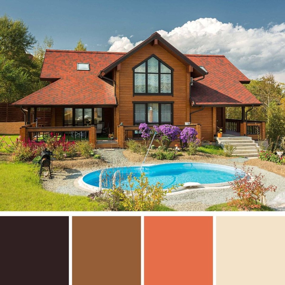 Сочетание цветов крыши и фасада дома